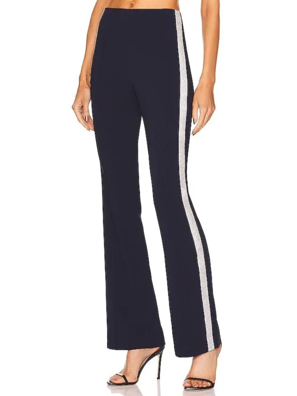 Cinq à Sept Kayden Rhinestone Flare Pants in Navy - Sz 8